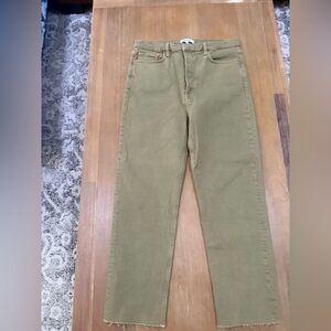 Re/Done Olive Straight Leg Jeans